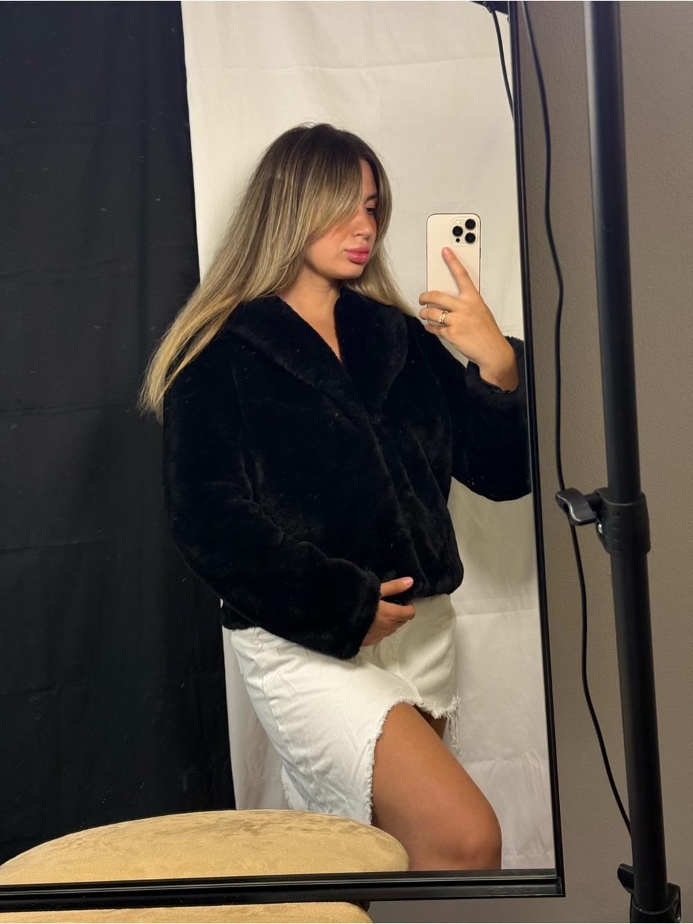 wild fable Black Teddy Faux Fur Jacket - Plush Cozy Coat